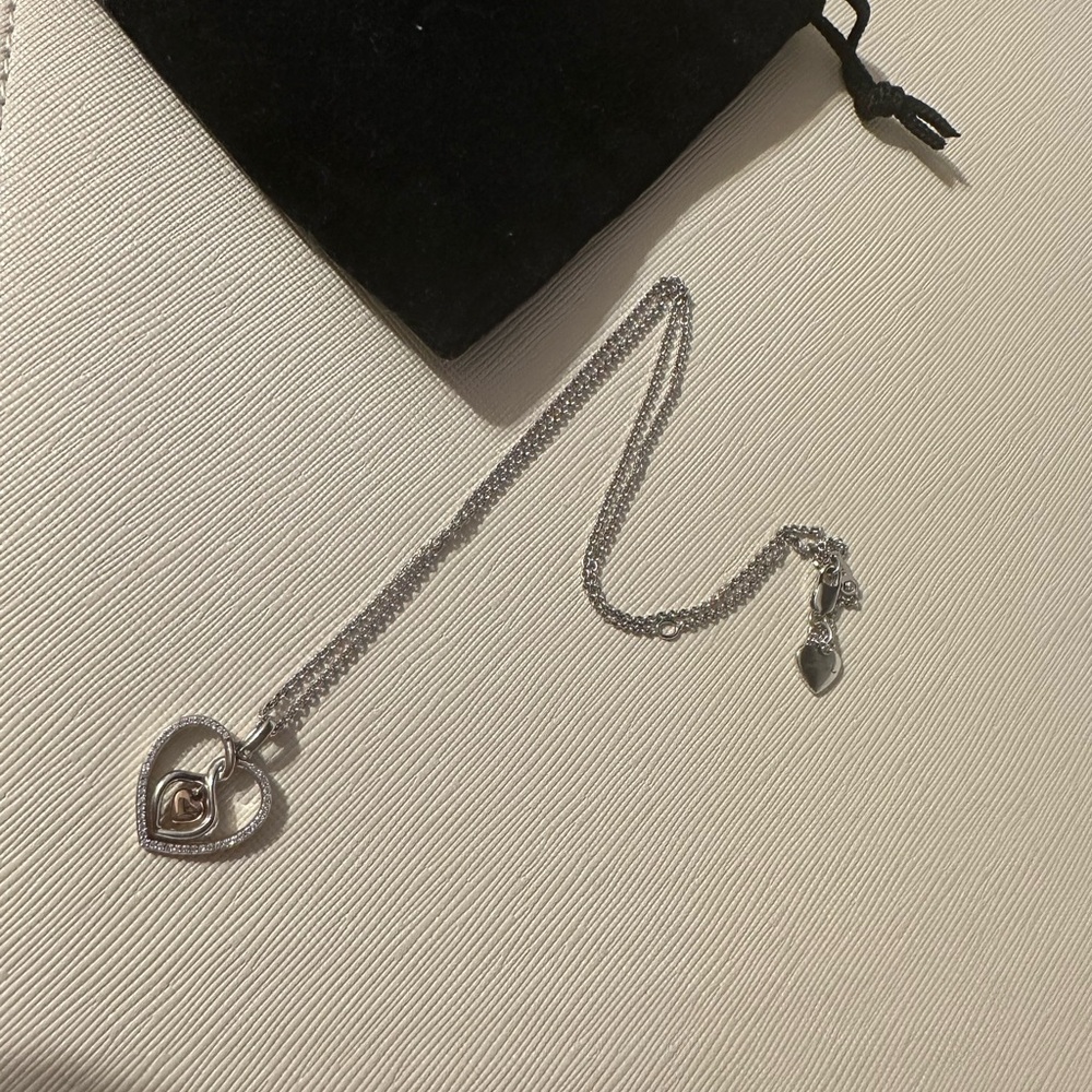 Zales Silver Heart Pendant Necklace